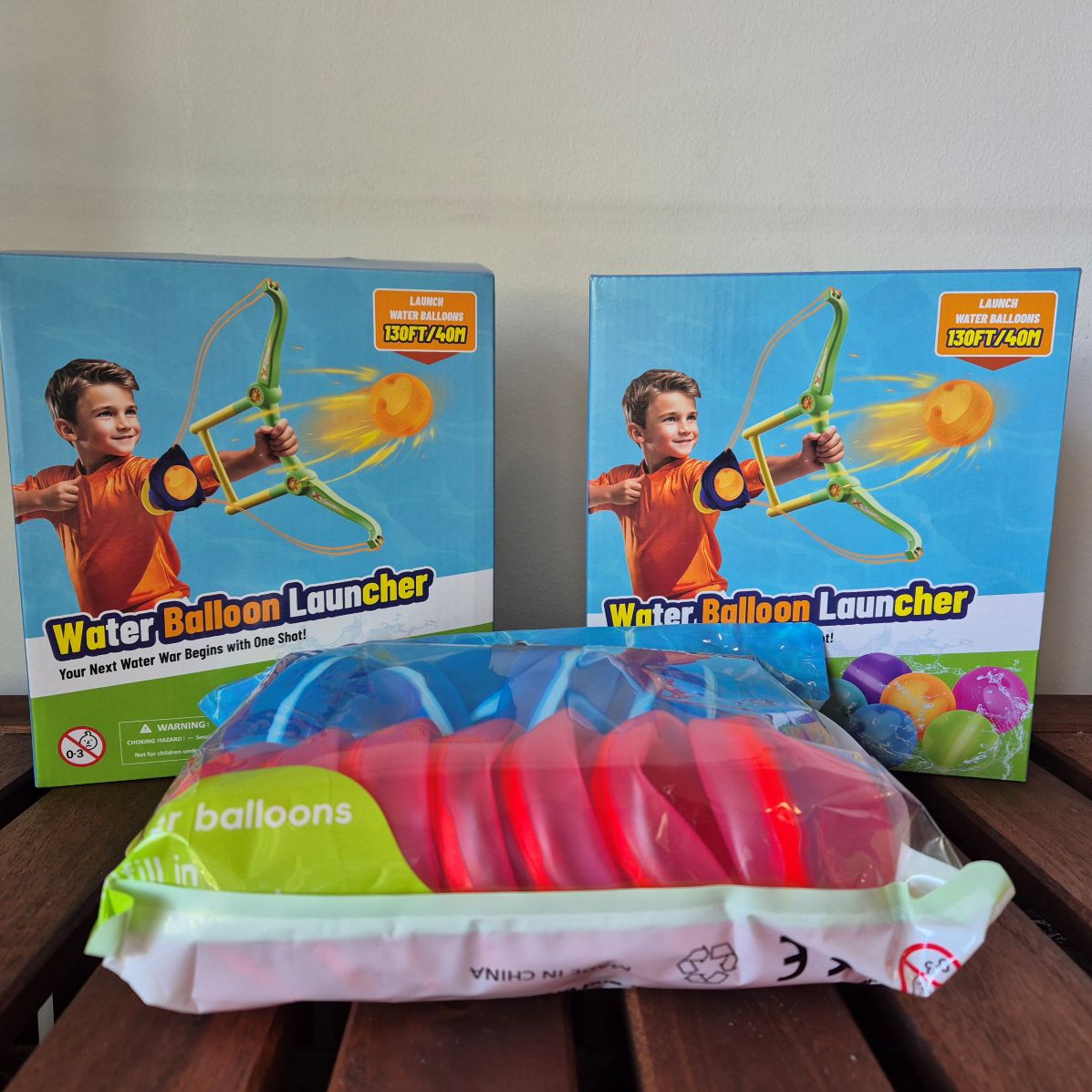 Water Launcher Set with Reusable Water Balloons