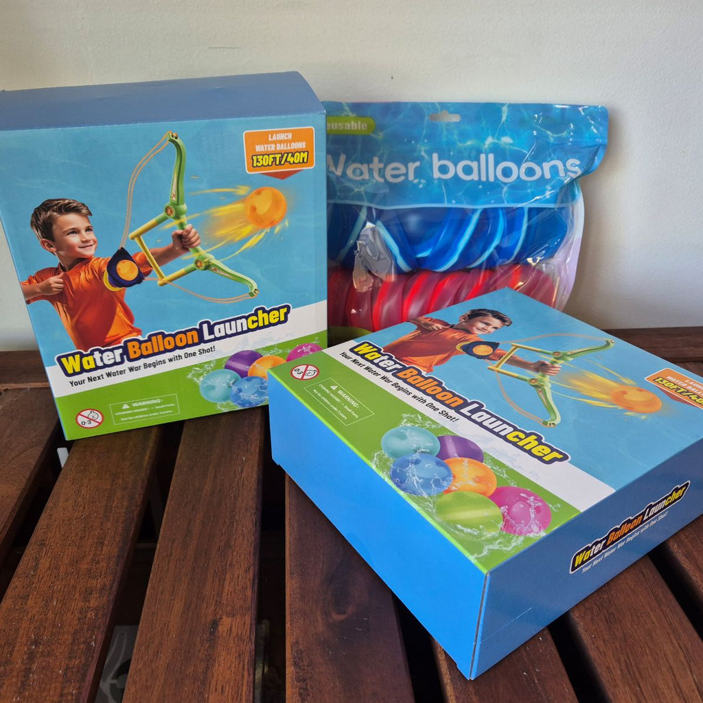 Water Launcher Set with Reusable Water Balloons